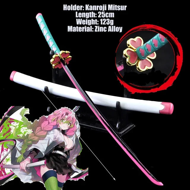 Demon Slayer Sword 25cm Agatsuma Zenitsu Nichirin Blade Alloy Katana Sword Japanese Anime Weapon Model Gift Toys for Children