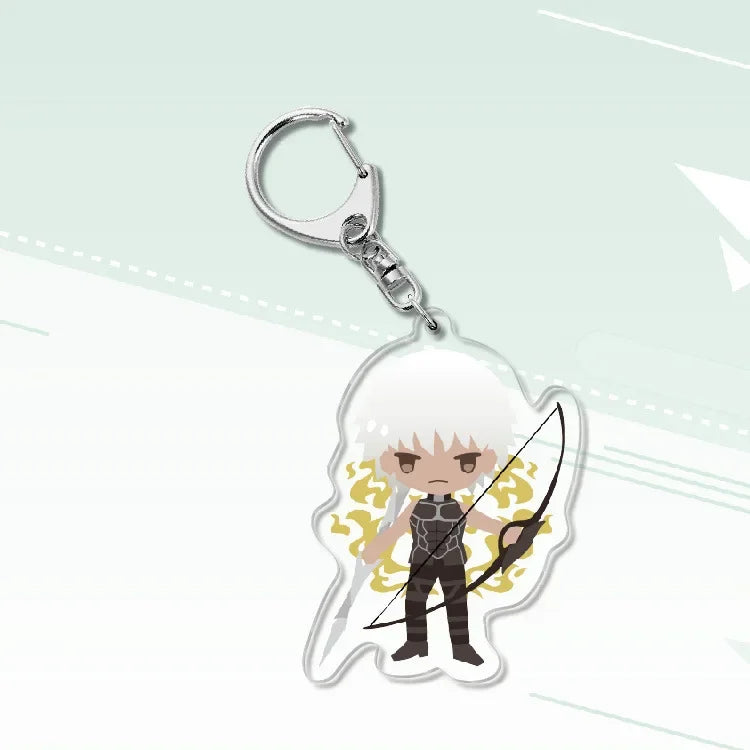 Fate Keychain Man Key Chain Acrylic Women Key Holder Couples Keyring Anime Key Ring Cartoon Pendant Funny Brelok Grand Order
