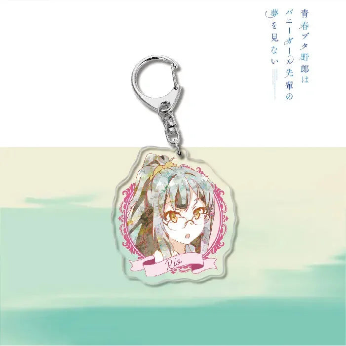 Anime Rascal Does Not Dream of Bunny Girl Keychain Cartoon Figure Senpai Sakurajima Mai Acrylic Pendant Keyring