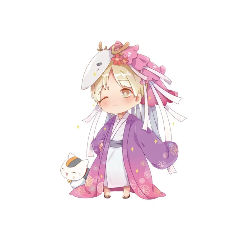 Cute Japanese Anime Natsume Yuujinchou Cat Teacher Badge Acrylic keychains key ring Natsume's Book of Friends Kids Toys