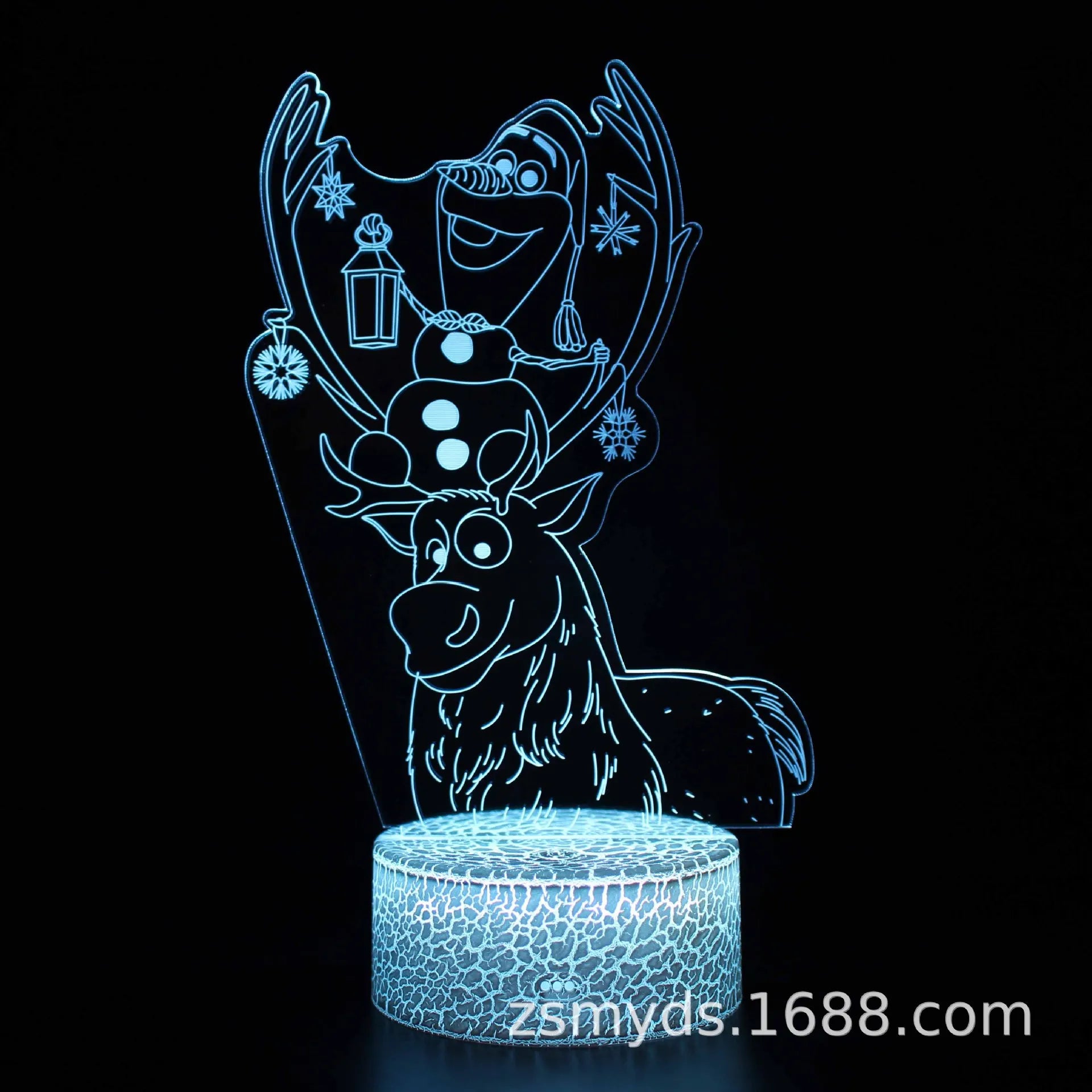 Disney Anime Frozen Series Princess Elsa 3D Night Light Creative Colorful Remote Control 3DLED Girl Gift Table Light Room Decor