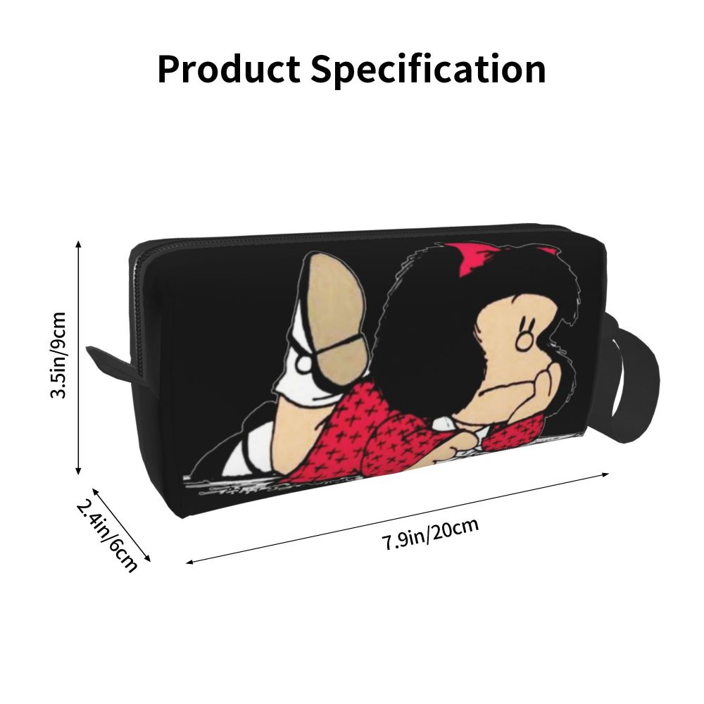 Custom Mafalda Balloon Heart Makeup Bag Women Travel Cosmetic Organizer Quino Manga Cartoon Storage Toiletry Bags Dopp Kit Case