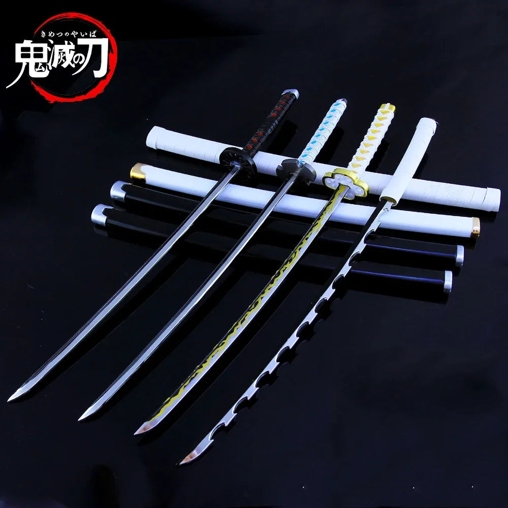 Demon Slayer Sword 25cm Agatsuma Zenitsu Nichirin Blade Alloy Katana Sword Japanese Anime Weapon Model Gift Toys for Children