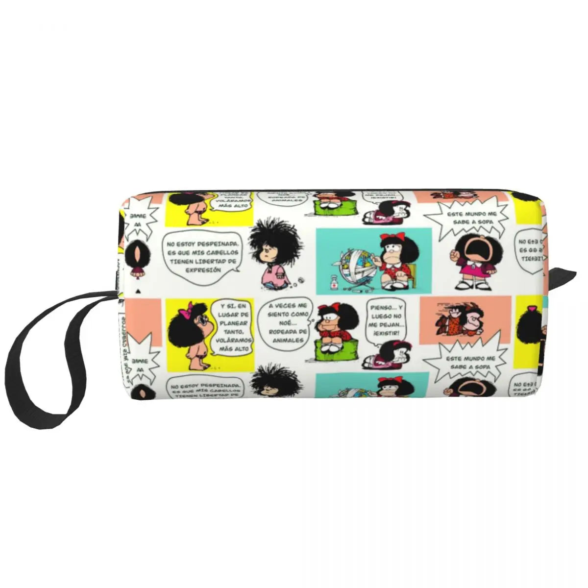 Custom Humor Manga Mafalda Travel Toiletry Bag Women Quino Argentina Cosmetic Makeup Bag Beauty Storage Bags Dopp Kit Box Case