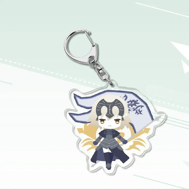 Fate Keychain Man Key Chain Acrylic Women Key Holder Couples Keyring Anime Key Ring Cartoon Pendant Funny Brelok Grand Order