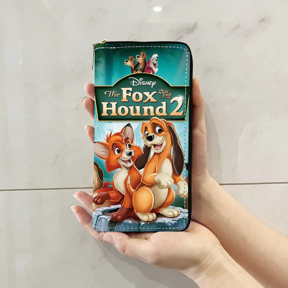 Disney Fox and Hound Tod & Copper Anime Briefcases Wallet Cartoon Zipper Coin Bag Casual Purses Card Storage Handbag Gift