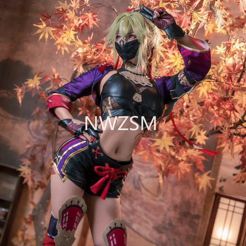 Game Genshin Impact Cosplay Kuki Shinobu Costume Cosplay Genshin Impact Costume Halloween