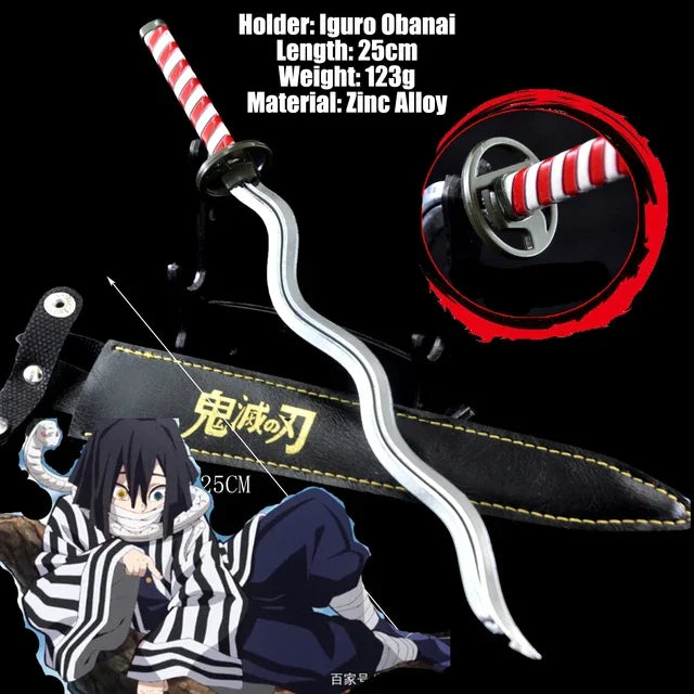 Demon Slayer Sword 25cm Agatsuma Zenitsu Nichirin Blade Alloy Katana Sword Japanese Anime Weapon Model Gift Toys for Children