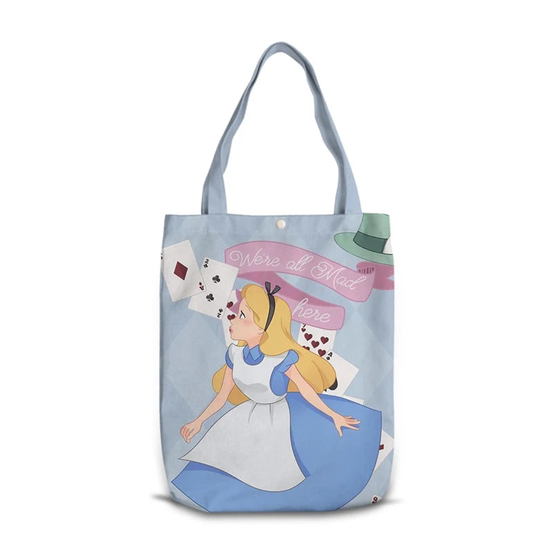 Disney Alice in Wonderland M0041 Anime Shoulder Bags Cartoon Customized Shopping Bag Casual Tote Storage Handbag Gift