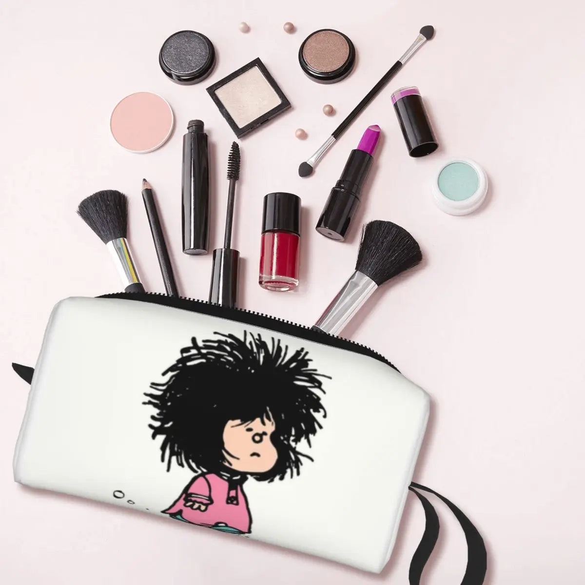 Custom Humor Manga Mafalda Travel Toiletry Bag Women Quino Argentina Cosmetic Makeup Bag Beauty Storage Bags Dopp Kit Box Case