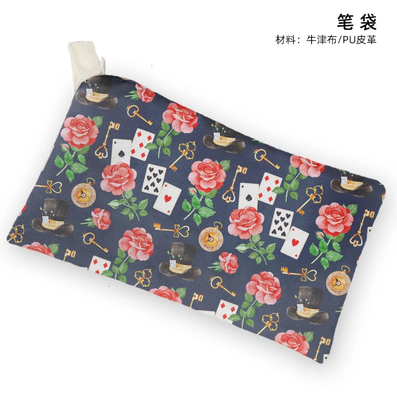 Disney Alice In Wonderland P8871 Anime Customized Cosmetics Bags Cartoon Pen Bag Storage Handbag Stationery Birthday Gift
