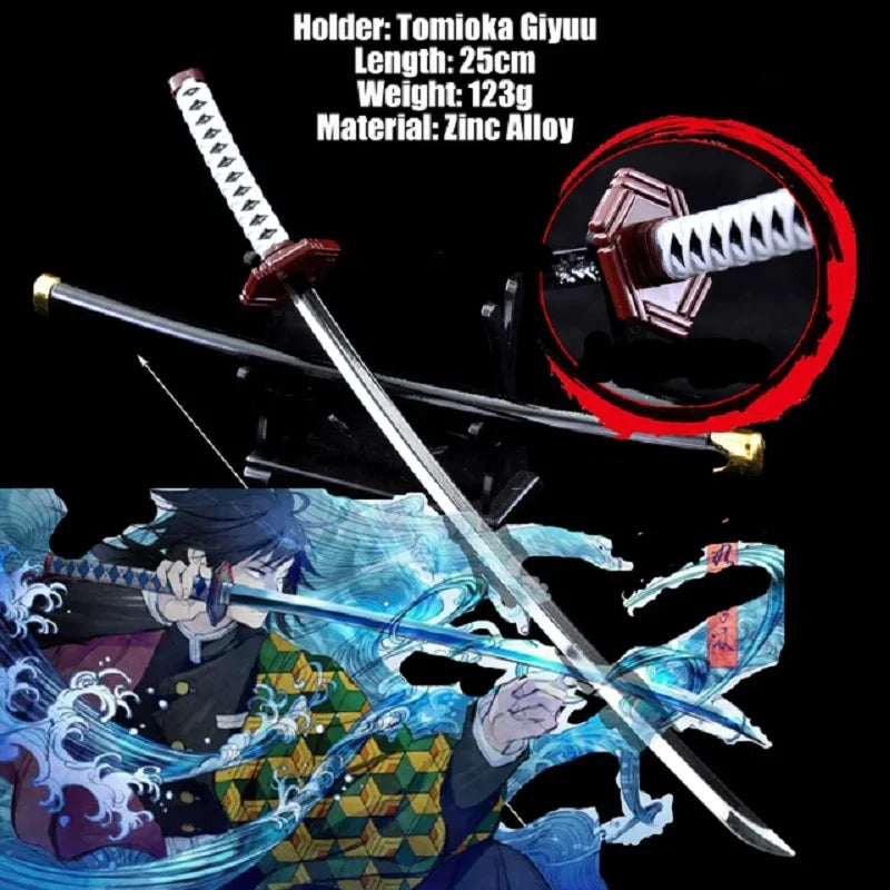 Demon Slayer Sword 25cm Agatsuma Zenitsu Nichirin Blade Alloy Katana Sword Japanese Anime Weapon Model Gift Toys for Children