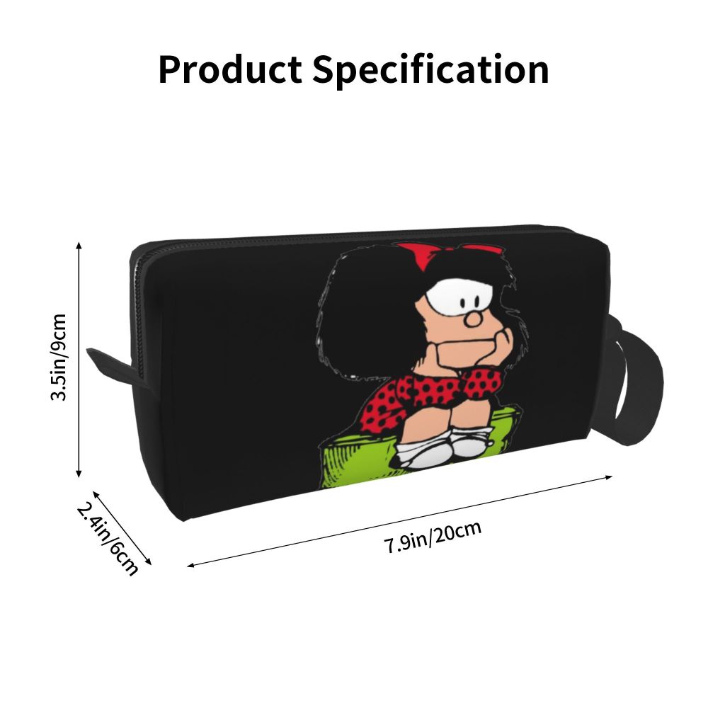Custom Mafalda Balloon Heart Makeup Bag Women Travel Cosmetic Organizer Quino Manga Cartoon Storage Toiletry Bags Dopp Kit Case