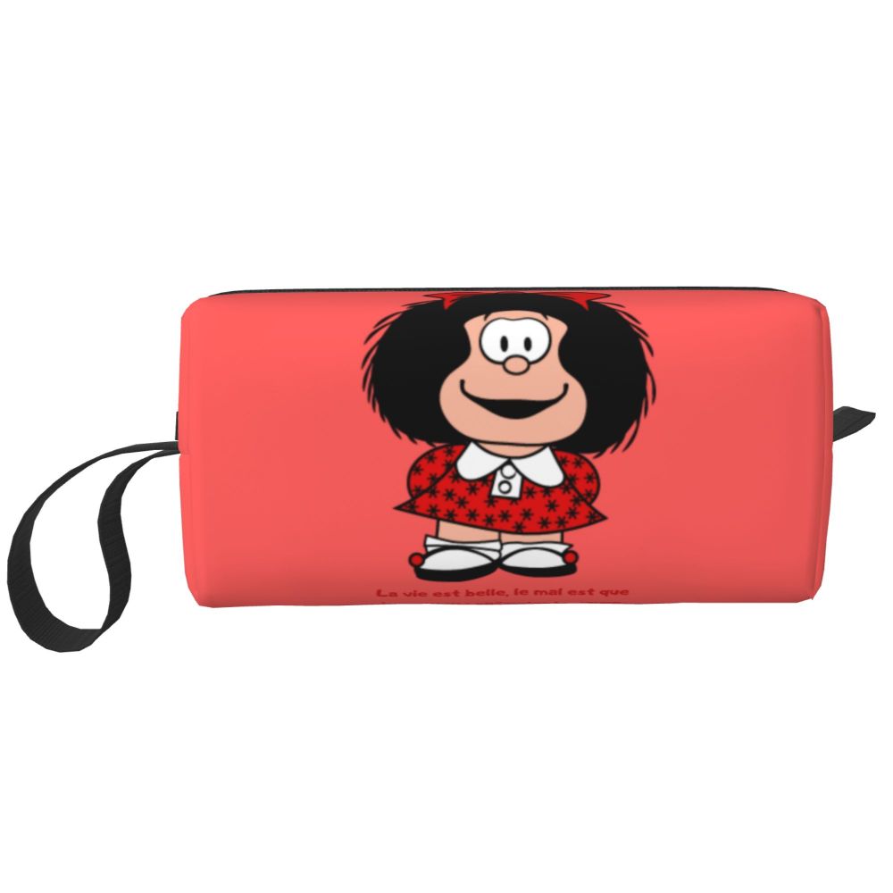 Custom Mafalda Balloon Heart Makeup Bag Women Travel Cosmetic Organizer Quino Manga Cartoon Storage Toiletry Bags Dopp Kit Case