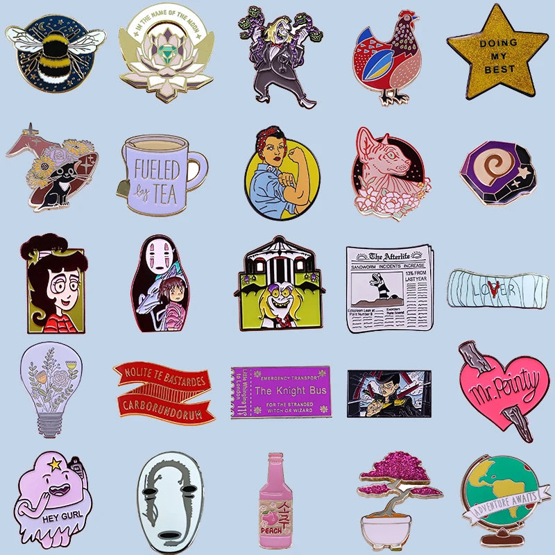 Cute Enamel Pin Anime Pins Badges on Backpack Accessories for Jewelry Japanese Manga New Year Gift Brooch for Clothes Fans Gift