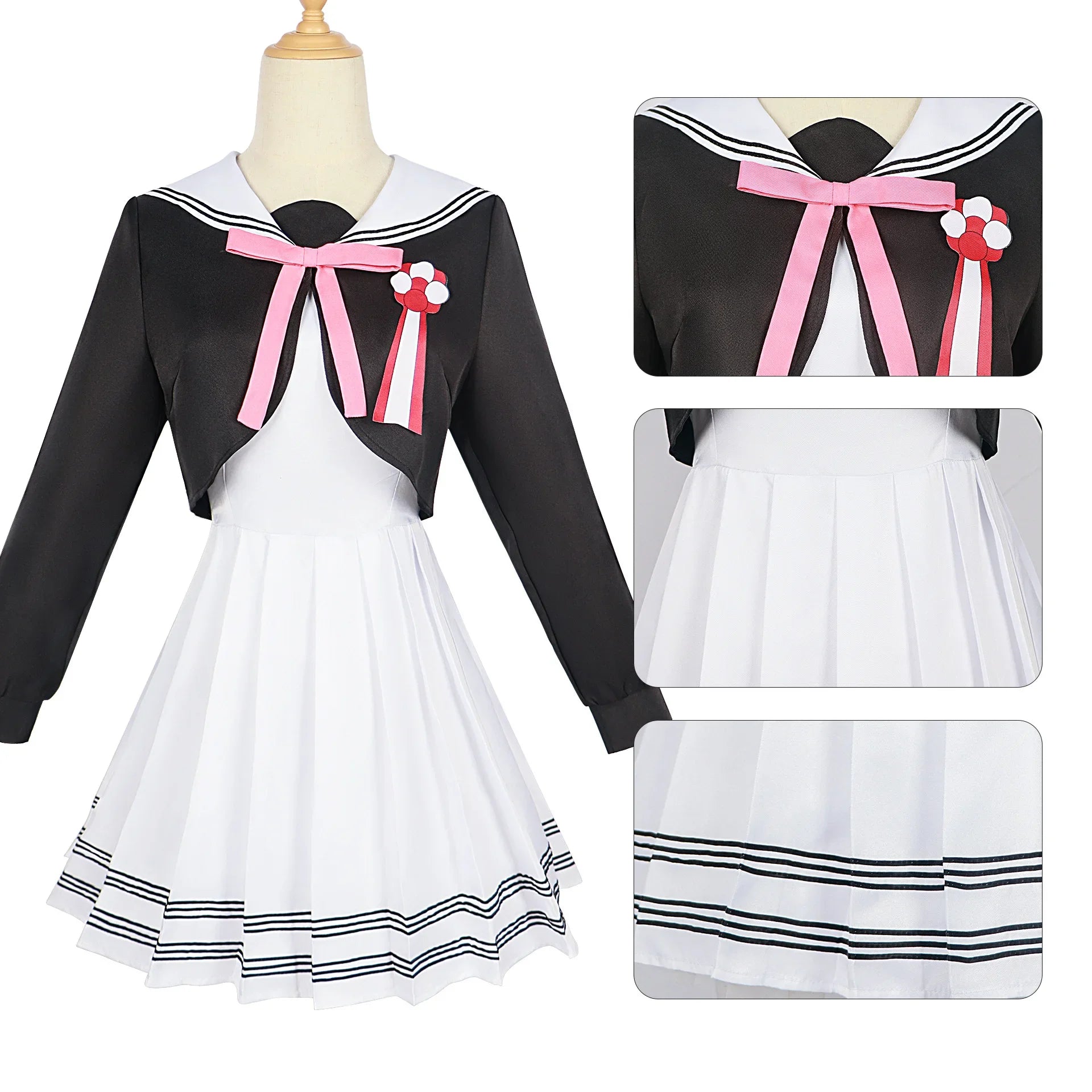 Anime Konohoshi Umika Cosplay Costume Manga Time Kirara White Dress Black Mini Coat School Jk Uniform Halloween for Girls