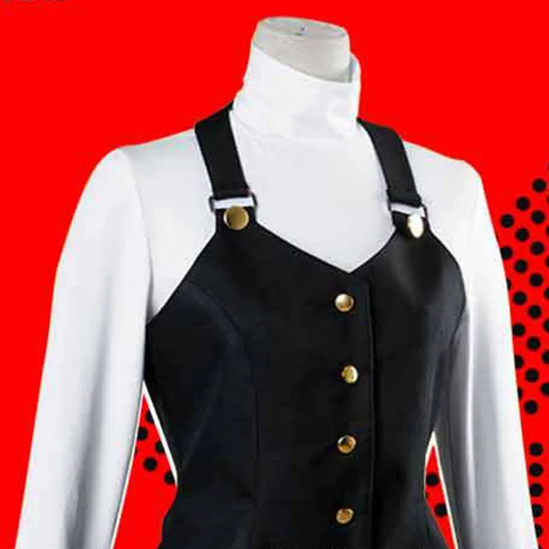 Aboutcos Anime P5/persona 5 Cosplay Costume Set Queen Makoto Niijima Cosplay Set Top+vest+skirt Halloween Harujuku Clothing