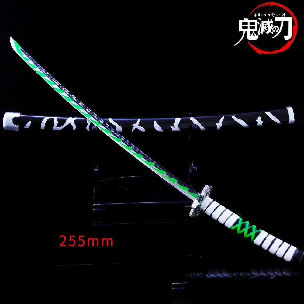 Demon Slayer Sword 25cm Agatsuma Zenitsu Nichirin Blade Alloy Katana Sword Japanese Anime Weapon Model Gift Toys for Children