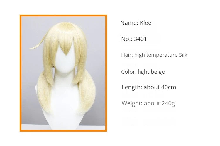 Anime Klee Cosplay Wig Genshin Impact Cat Ears Costumes Adult Unisex Headwear Project Sekai Promotion