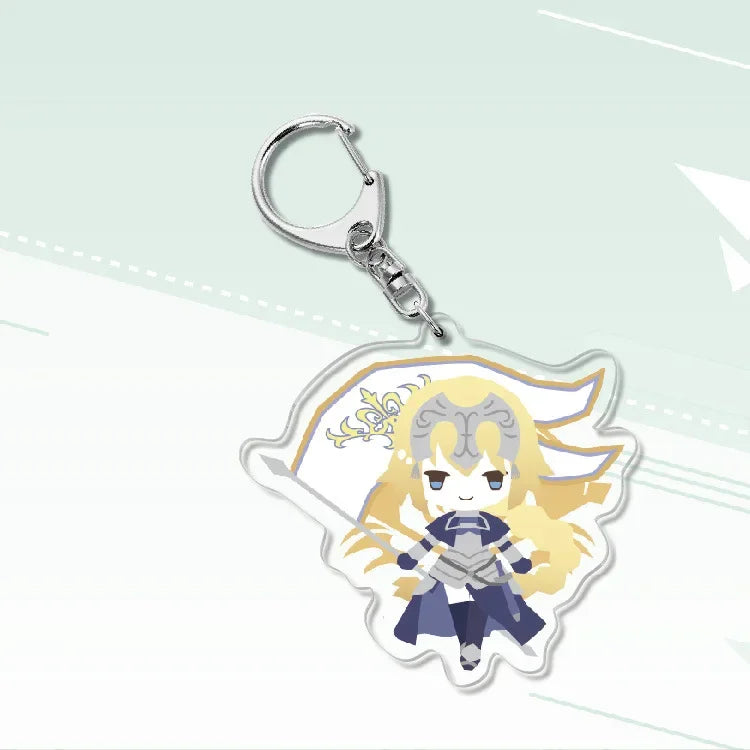 Fate Keychain Man Key Chain Acrylic Women Key Holder Couples Keyring Anime Key Ring Cartoon Pendant Funny Brelok Grand Order