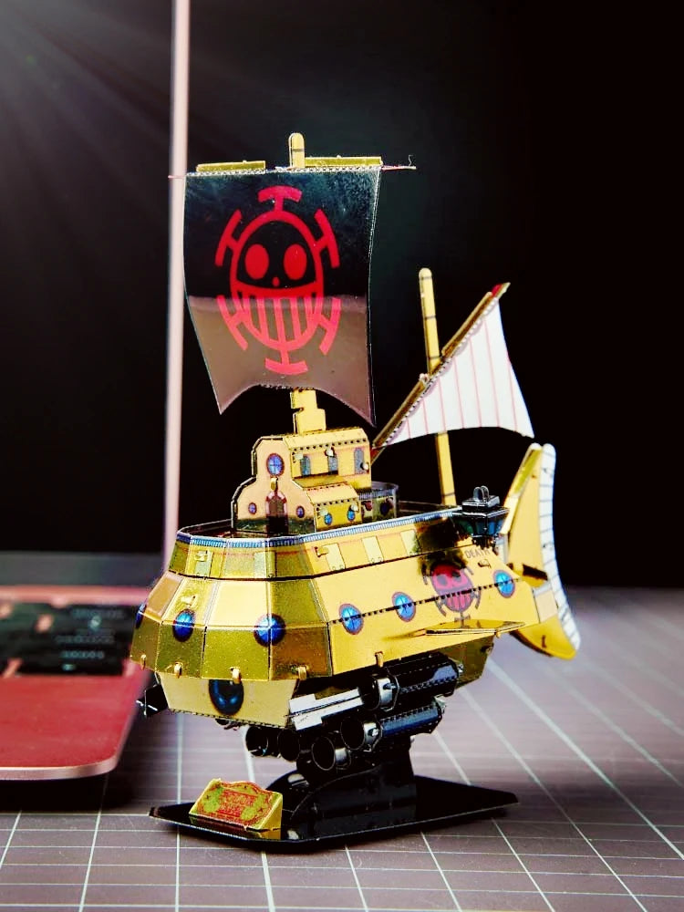 Diving ship skull sail full metal DIY creative assembling model 3D three-dimensional jigsaw puzzle Japanese manga toys