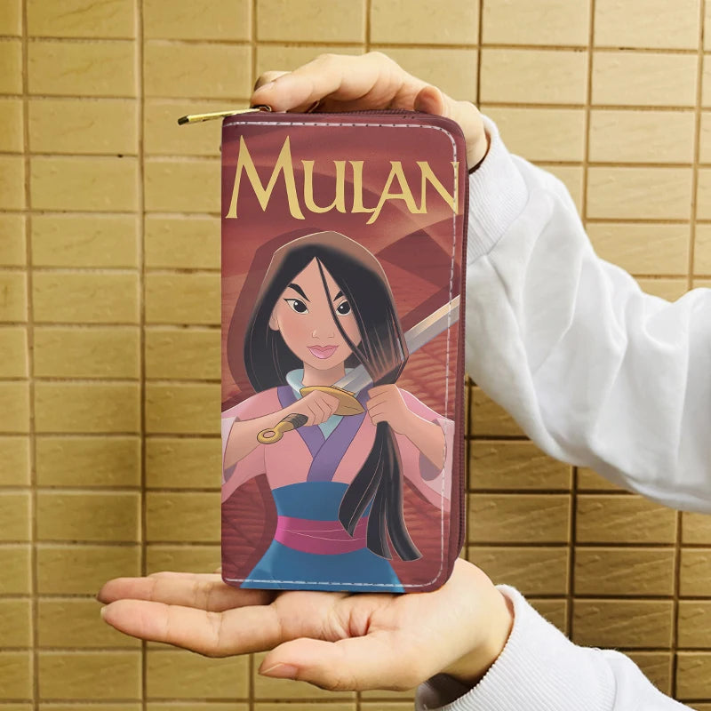 Disney Mulan 33071 Anime Wallet Cartoon Wallets Zipper Coin Bag Casual Purses Card Unisex Gift