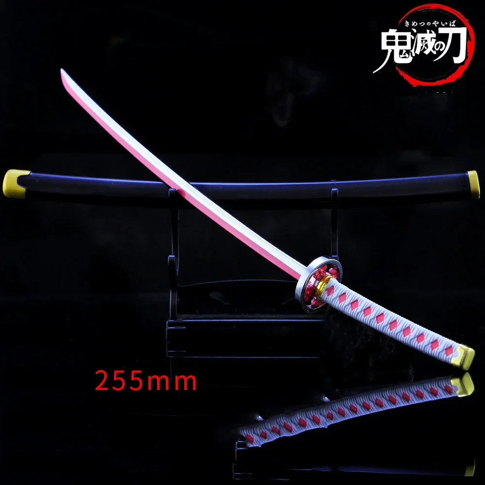 Demon Slayer Sword 25cm Agatsuma Zenitsu Nichirin Blade Alloy Katana Sword Japanese Anime Weapon Model Gift Toys for Children