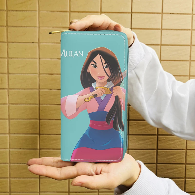 Disney Mulan 33071 Anime Wallet Cartoon Wallets Zipper Coin Bag Casual Purses Card Unisex Gift