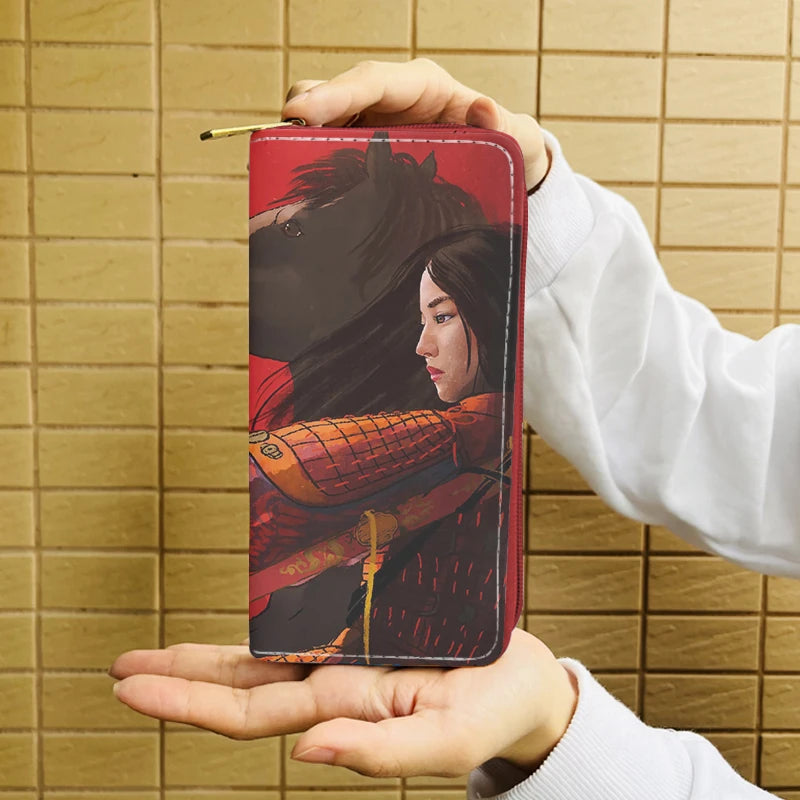 Disney Mulan 33071 Anime Wallet Cartoon Wallets Zipper Coin Bag Casual Purses Card Unisex Gift