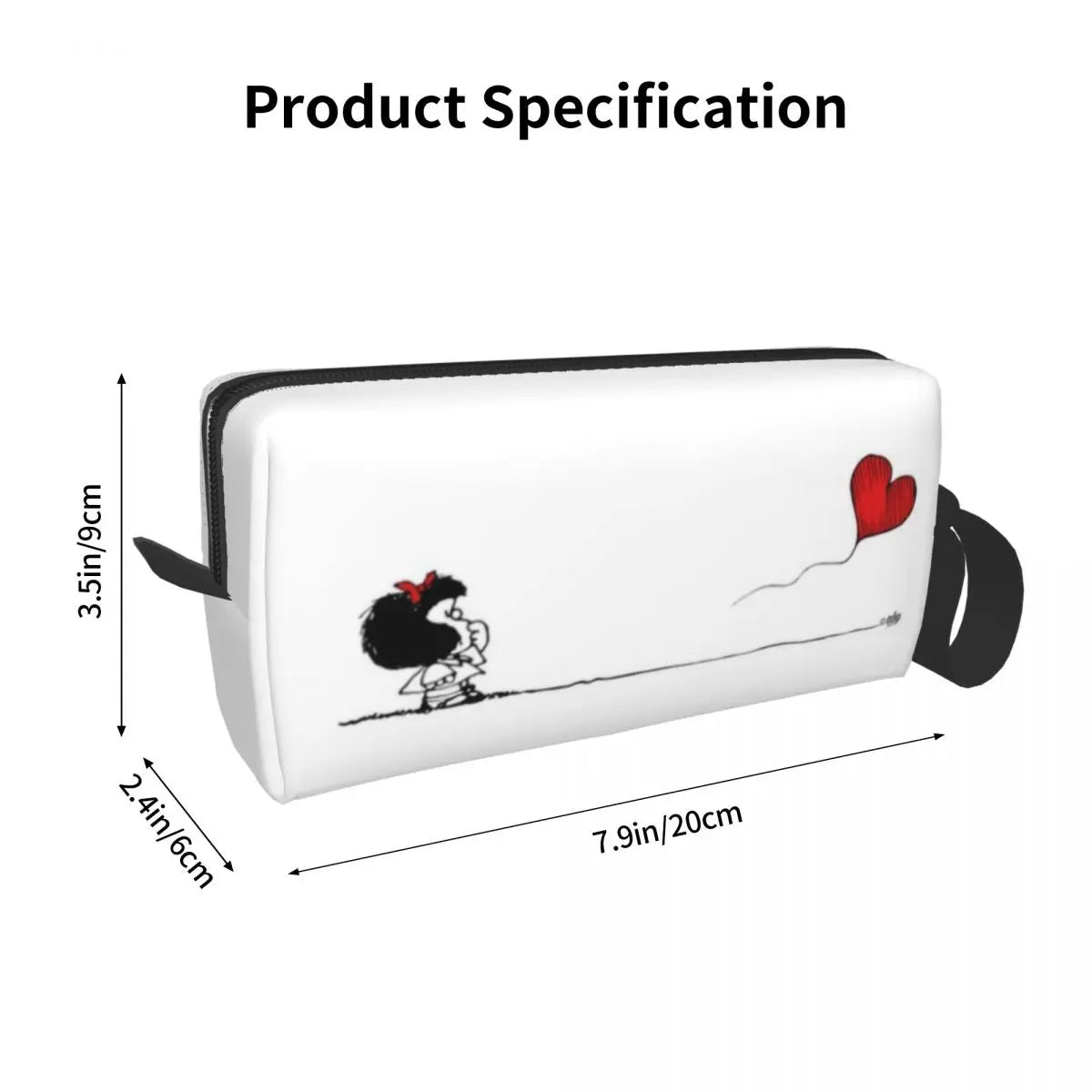 Custom Mafalda Balloon Heart Makeup Bag Women Travel Cosmetic Organizer Quino Manga Cartoon Storage Toiletry Bags Dopp Kit Case
