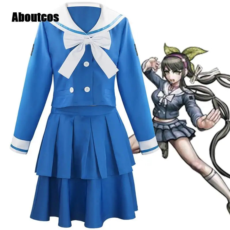 Aboutcos Anime Danganronpa V3: Killing Harmony Tenko Chabashira Cosplay Costume School Uniform Dress Suit Halloween Costume