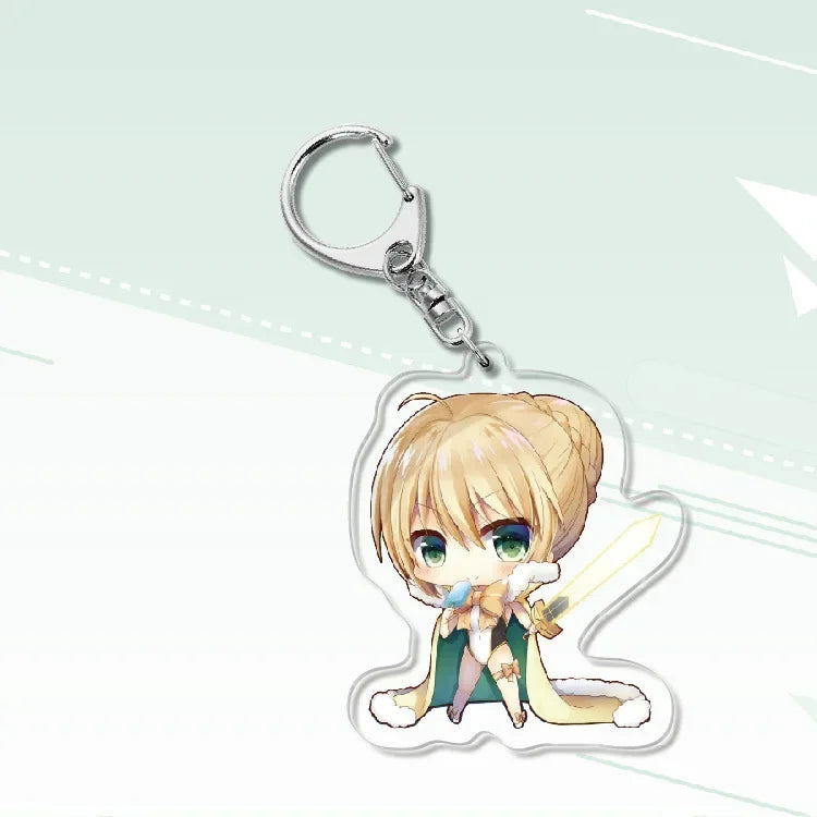 Fate Keychain Man Key Chain Acrylic Women Key Holder Couples Keyring Anime Key Ring Cartoon Pendant Funny Brelok Grand Order