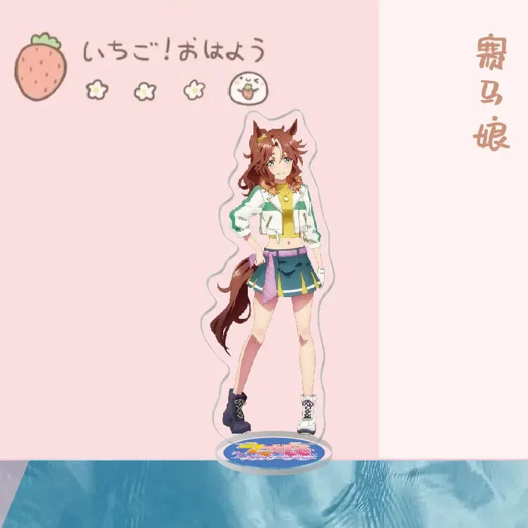 Anime Stand Uma Musume Pretty Derby Special Week Silence Suzuka Toukai Teiou Acrylic Figure Stand Model Plate Display Cute 15cm