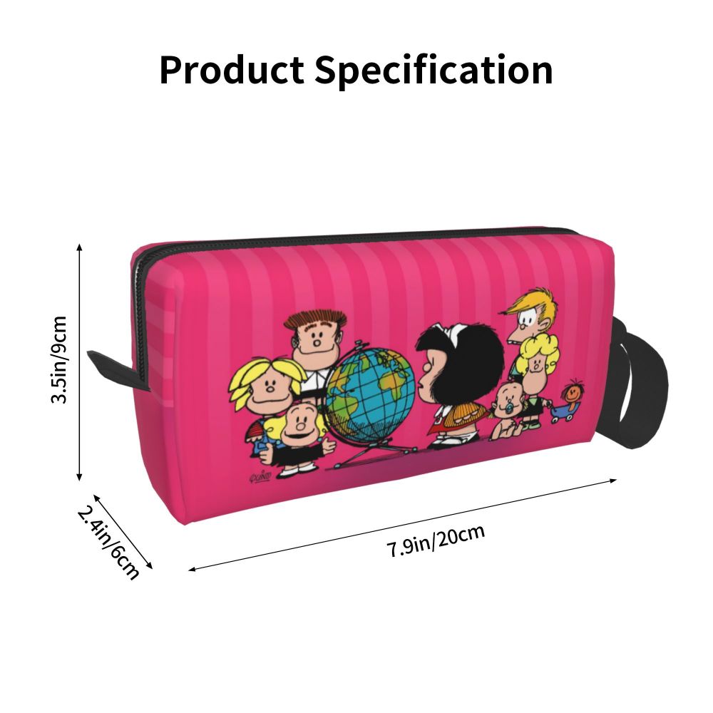 Custom Humor Manga Mafalda Travel Toiletry Bag Women Quino Argentina Cosmetic Makeup Bag Beauty Storage Bags Dopp Kit Box Case