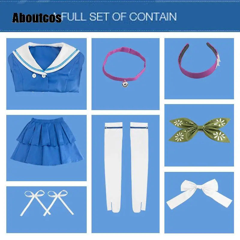 Aboutcos Anime Danganronpa V3: Killing Harmony Tenko Chabashira Cosplay Costume School Uniform Dress Suit Halloween Costume