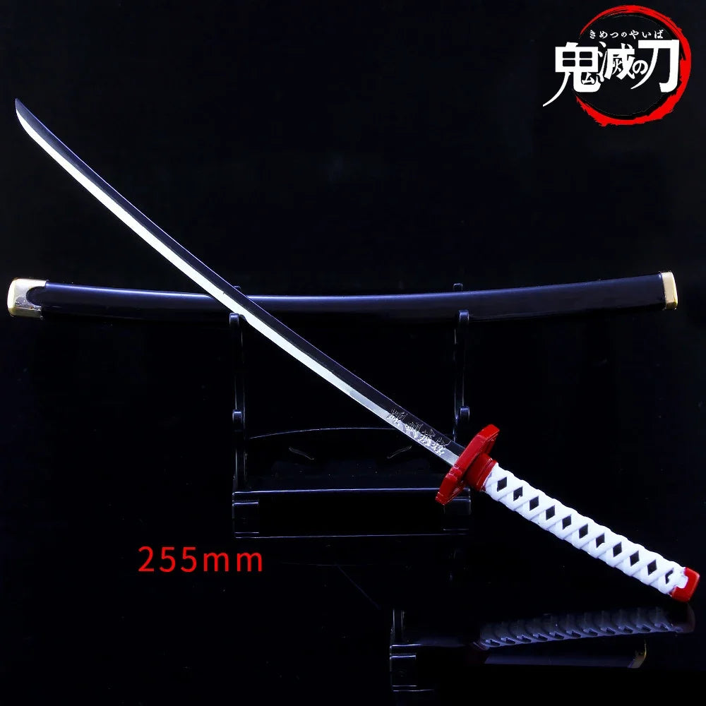 Demon Slayer Sword 25cm Agatsuma Zenitsu Nichirin Blade Alloy Katana Sword Japanese Anime Weapon Model Gift Toys for Children