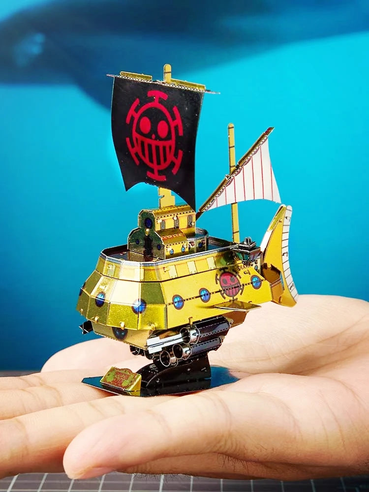 Diving ship skull sail full metal DIY creative assembling model 3D three-dimensional jigsaw puzzle Japanese manga toys