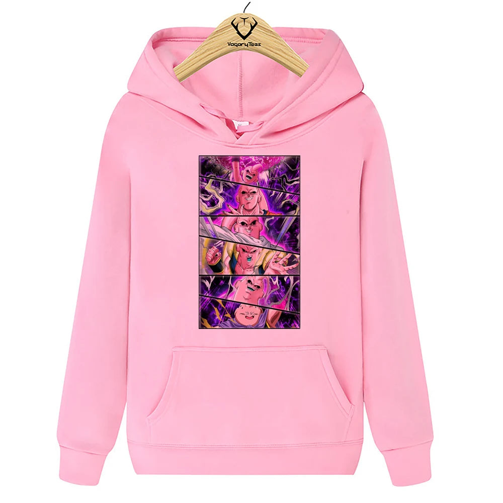 Funny Creative Japan Anime Z MAJIN BUU Eyes Cartoon Hoodies Pop Printed Tops punk Hip Hop unisex Streetwear Khaki Hoodies