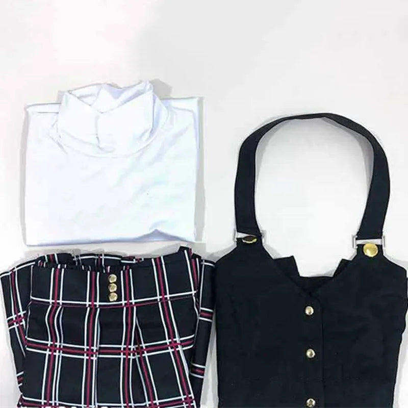 Aboutcos Anime P5/persona 5 Cosplay Costume Set Queen Makoto Niijima Cosplay Set Top+vest+skirt Halloween Harujuku Clothing