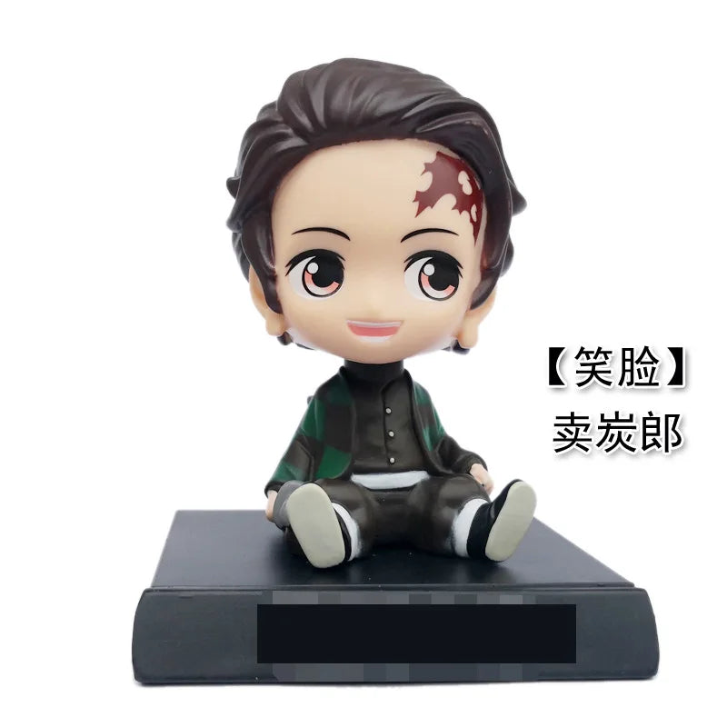 Anime Demon Slayer Car Decoration Tanjirou Nezuko Zenitsu Inosuke Action Figure Auto Interior Dashboard Ornament Accessories Toy