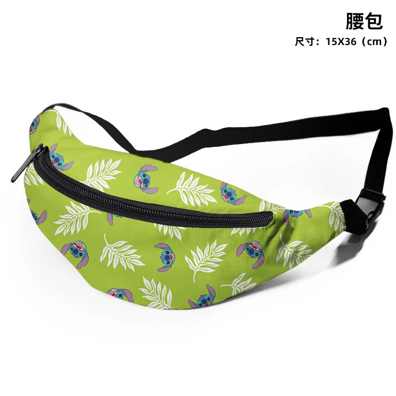 Disney Lilo & Stitch C54671 Anime Chest Bags Cartoon Customized Shoulder Waist Bag Casual Tote Storage Unisex Gift