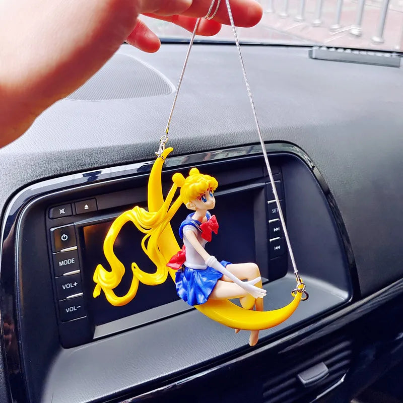 Car Pendant Cute Anime Swing Sailor Moon Hanging Auto Interior Rearview Mirror Beautiful girl Decoration Accessories Girls Gifts