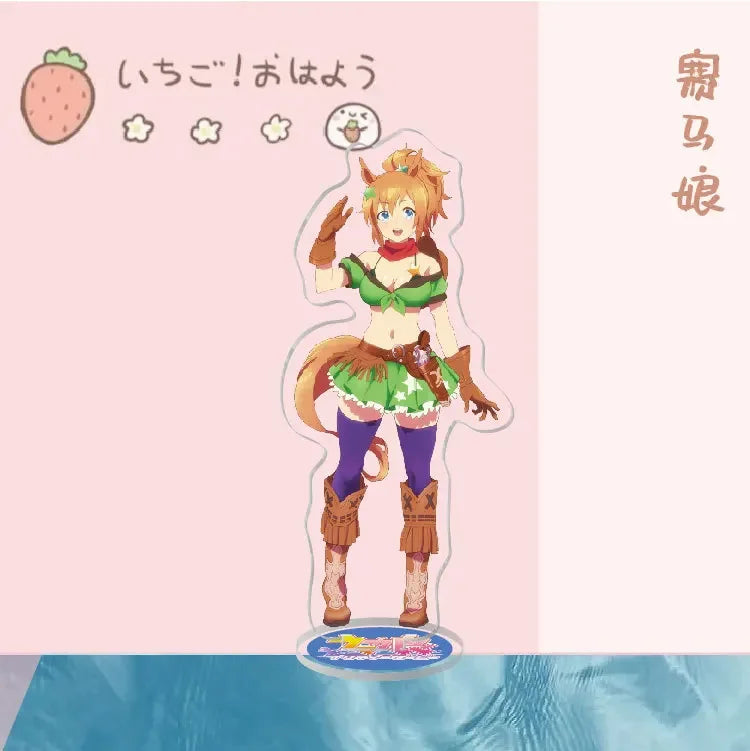 Anime Stand Uma Musume Pretty Derby Special Week Silence Suzuka Toukai Teiou Acrylic Figure Stand Model Plate Display Cute 15cm
