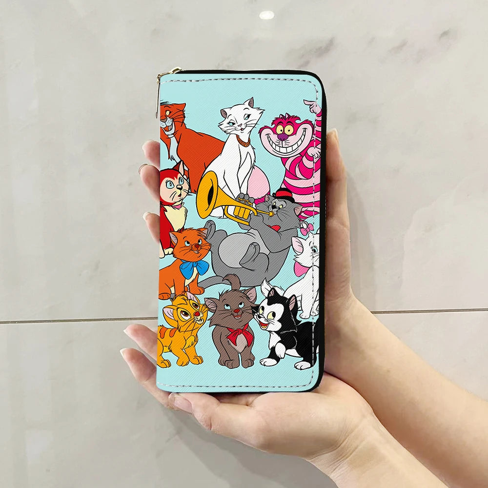Disney Marie Cat Cheshire cat W5999 Anime Briefcases Wallet Cartoon Zipper Coin Bag Casual Purses Card Storage Handbag Gift