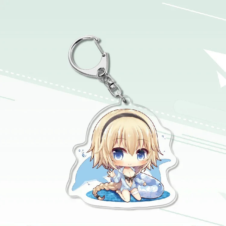 Fate Keychain Man Key Chain Acrylic Women Key Holder Couples Keyring Anime Key Ring Cartoon Pendant Funny Brelok Grand Order
