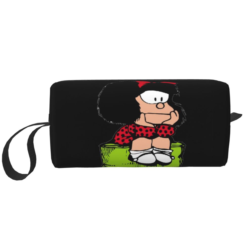 Custom Mafalda Balloon Heart Makeup Bag Women Travel Cosmetic Organizer Quino Manga Cartoon Storage Toiletry Bags Dopp Kit Case