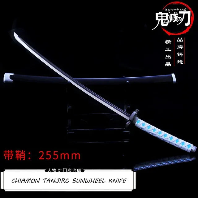 Demon Slayer Sword 25cm Agatsuma Zenitsu Nichirin Blade Alloy Katana Sword Japanese Anime Weapon Model Gift Toys for Children