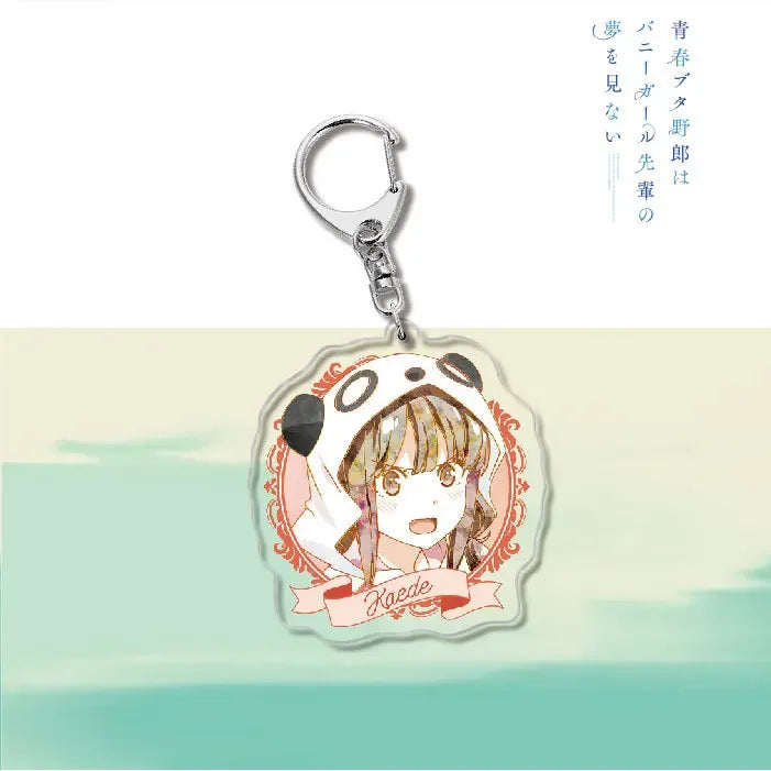 Anime Rascal Does Not Dream of Bunny Girl Keychain Cartoon Figure Senpai Sakurajima Mai Acrylic Pendant Keyring