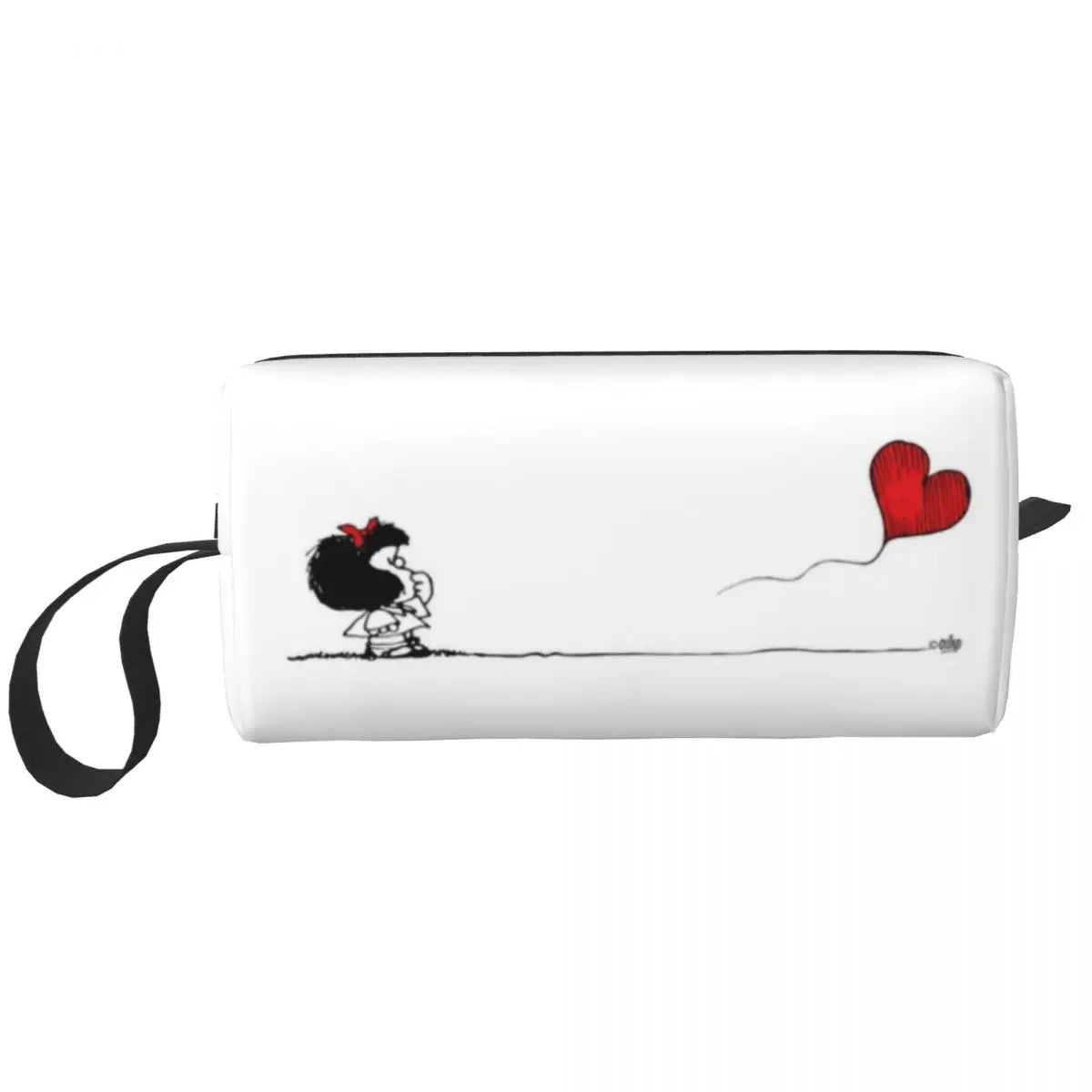 Custom Mafalda Balloon Heart Makeup Bag Women Travel Cosmetic Organizer Quino Manga Cartoon Storage Toiletry Bags Dopp Kit Case