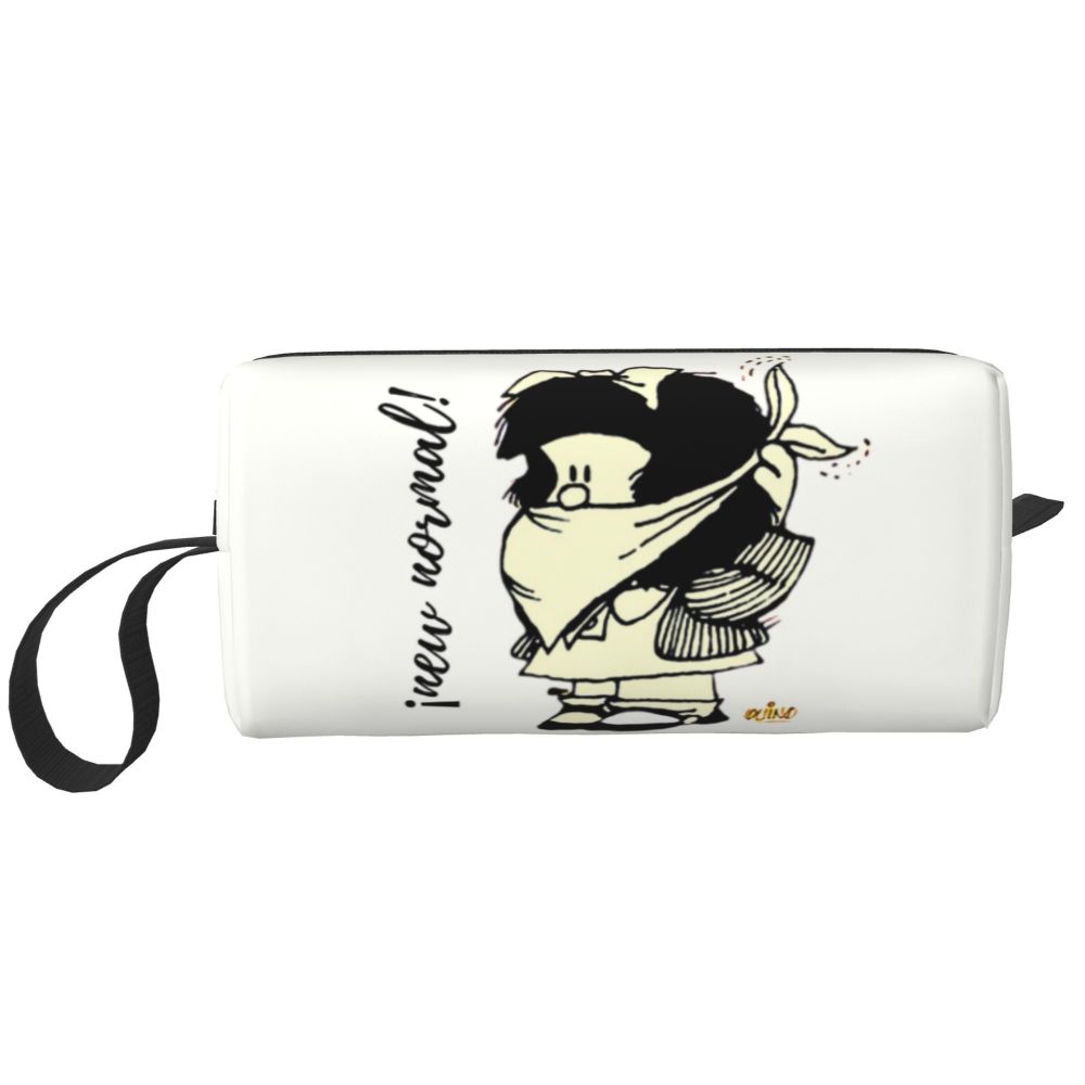 Custom Humor Manga Mafalda Travel Toiletry Bag Women Quino Argentina Cosmetic Makeup Bag Beauty Storage Bags Dopp Kit Box Case